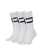 Tommy Hilfiger Set de sosete lungi cu monograma - 3 perechi - Alb