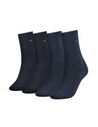 Tommy Hilfiger Set de sosete lungi cu monograma discreta - 4 perechi - Albastru
