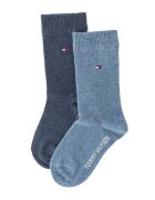 Tommy Hilfiger Set de sosete lungi din amestec de bumbac - 2 perechi - Albastru prafuit