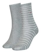 Tommy Hilfiger Set de sosete scurte - 2 perechi10 - Alb/Gri inchis melange