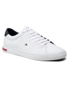 Tommy Hilfiger Tenisi barbati - piele naturala - alb - talpa plata -