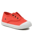 Tommy Hilfiger Tenisi pentru baieti - material textil - rosu/alb -