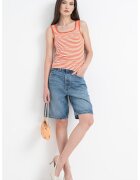 Tommy Hilfiger Top cu decolteu patrat - Alb/Portocaliu mandarina