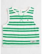 Tommy Hilfiger Top cu dungi - Verde/Alb murdar