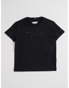 Tommy Hilfiger Tricou cu decolteu la baza gatului si broderie logo - Negru