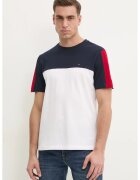 Tommy Hilfiger Tricou cu detaliu logo brodat - Alb/Bleumarin