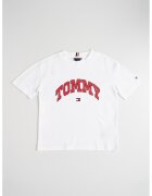 Tommy Hilfiger Tricou cu imprimeu logo curbat - Rosu/Alb