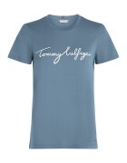 Tommy Hilfiger Tricou cu imprimeu logo pe piept - Alb/Albastru prafuit