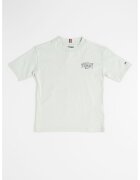Tommy Hilfiger Tricou cu imprimeu logo si decolteu la baza gatului Varsity - Albastru ultramarin/Verde deschis
