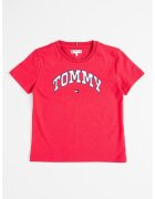 Tommy Hilfiger Tricou cu logo si decolteu la baza gatului - Roz aprins
