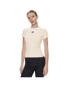 Tommy Hilfiger Tricou dama DW0DW17881-YBH Ecru Bumbac/elastan - Ecru