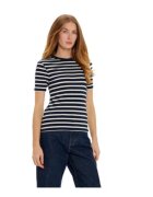 Tommy Hilfiger Tricou dama - viscoza/elastan - bleumarin/alb