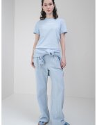 Tommy Hilfiger Tricou de bumbac cu imprimeu logo - Albastru deschis