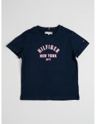 Tommy Hilfiger Tricou de bumbac cu imprimeu logo - Roz fandango/Bleumarin