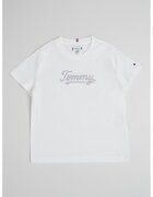Tommy Hilfiger Tricou de bumbac cu logo brodat - Albastru pastel/Roz pastel/Alb optic