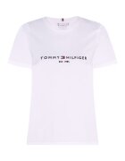 Tommy Hilfiger Tricou de bumbac organic cu logo brodat Heritage - Alb/Violet deschis/Bleumarin