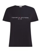 Tommy Hilfiger Tricou de bumbac organic cu logo brodat Heritage - Rosu/Alb/Negru