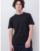 Tommy Hilfiger Tricou de bumbac organic cu logo discret - Negru