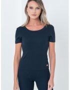 Tommy Hilfiger Tricou de casa cu croiala slim fit si decolteu rotund - Albastru ultramarin