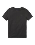 Tommy Hilfiger Tricou din bumbac organic cu decolteu la baza gatului - Negru