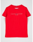 Tommy Hilfiger Tricou din bumbac organic cu imprimeu logo - Rosu vermillion