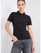 Tommy Hilfiger Tricou polo cu croiala slim-fit si logo - Negru/Negru stins