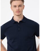 Tommy Hilfiger Tricou polo din amestec de bumbac organic - Albastru ultramarin