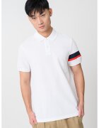 Tommy Hilfiger Tricou polo din amestec de bumbac organic - Rosu/Alb/Albastru ultramarin