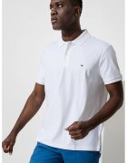 Tommy Hilfiger Tricou polo regular-fit cu logo discret - Alb optic