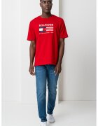Tommy Hilfiger Tricou regular-fit cu imprimeu logo - Rosu/Negru stins/Alb optic