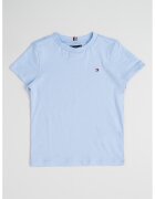 Tommy Hilfiger Tricou regular-fit din bumbac cu logo discret - Albastru deschis