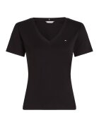 Tommy Hilfiger Tricou slim fit cu decolteu in V Cody - Negru