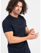 Tommy Hilfiger Tricou slim fit cu decolteu la baza gatului - Bleumarin