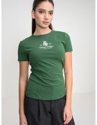 Tommy Hilfiger Tricou slim-fit cu decolteu la baza gatului - Verde