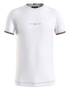 Tommy Hilfiger Tricou slim-fit din bumbac cu decolteu la baza gatului - Alb optic