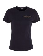 Tommy Hilfiger Tricou slim fit din bumbac organic - Albastru ultramarin