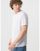 Tommy Hilfiger Tricou uni din amestec de in - Alb optic
