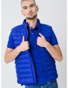 Tommy Hilfiger Vesta matlasata cu model pliabil si buzunare cu fermoar - Albastru royal