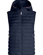 Tommy Hilfiger Vesta usoara matlasata cu gluga - Albastru ultramarin