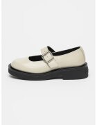 Tommy Jeans Balerini de piele cu catarama - Alb murdar