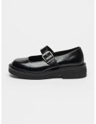 Tommy Jeans Balerini de piele cu catarama - Negru
