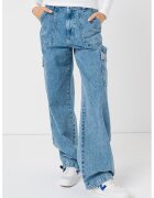 Tommy Jeans Blugi cargo cu talie inalta si croiala ampla Claire - Albastru deschis