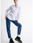 Tommy Jeans Blugi crop cu croiala mom-fit - Albastru royal