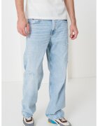 Tommy Jeans Blugi relaxed fit cu detalii cu aspect deteriorat - Albastru deschis