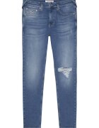 Tommy Jeans Blugi slim fit cu aspect decolorat - Albastru