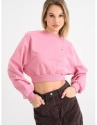 Tommy Jeans Bluza crop de trening cu model uni - Roz