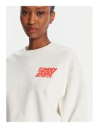 Tommy Jeans Bluza de dama - Alb - 100% bumbac -
