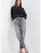 Tommy Jeans Bluza de trening crop lejera - Alb/Negru