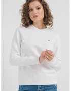 Tommy Jeans Bluza de trening cu decolteu la baza gatului - Alb optic