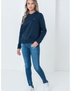 Tommy Jeans Bluza de trening cu decolteu la baza gatului - Bleumarin